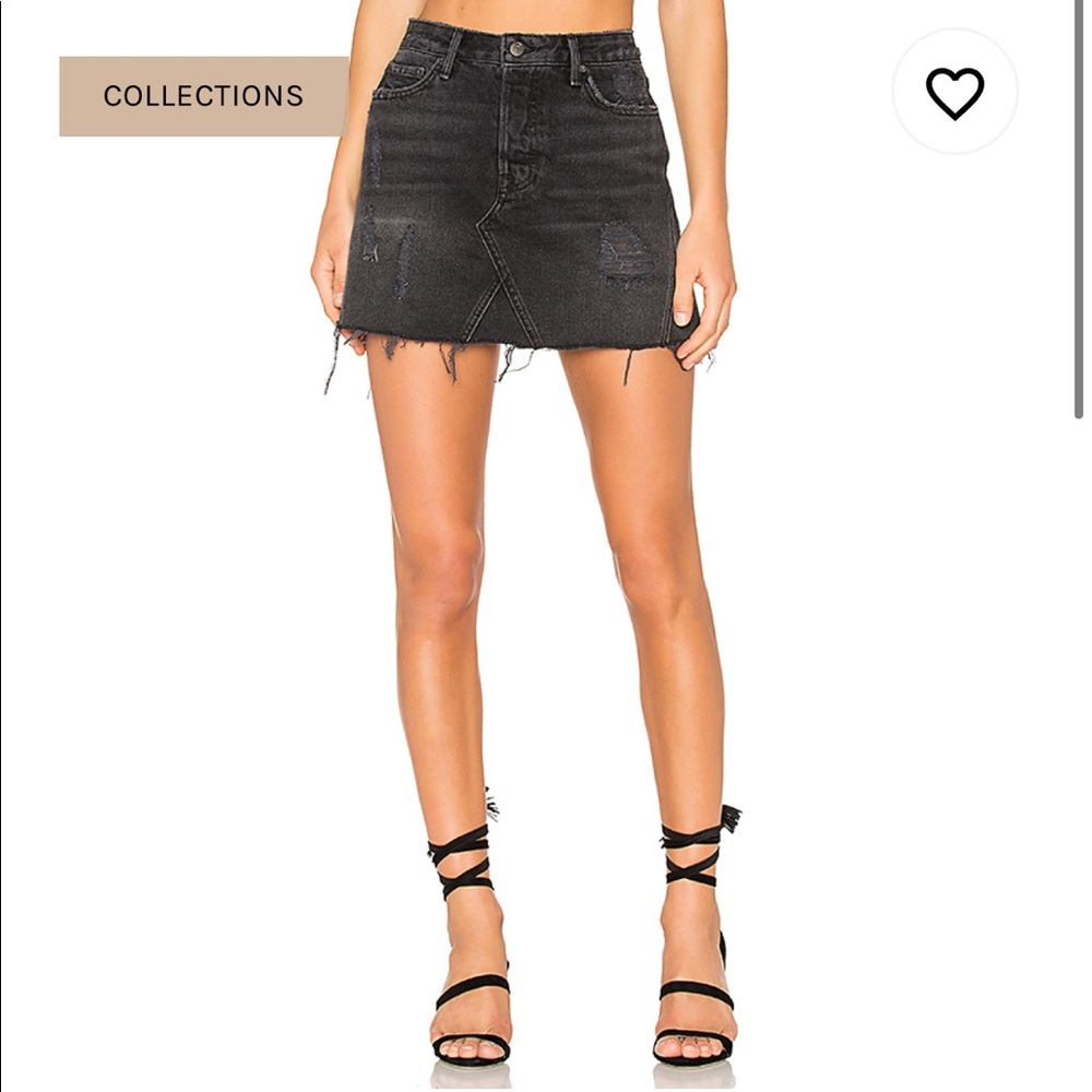 Grlfrnd Eva black denim hotel California skirt 25 - Picture 3 of 12